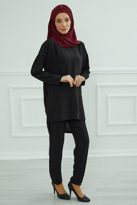 Modest Tunic Top and Pants Set, Long Sleeve Aerobin Tunic Pant Set, Full Cover Lightweight Modest Tunic Tops and Pants,TK-5