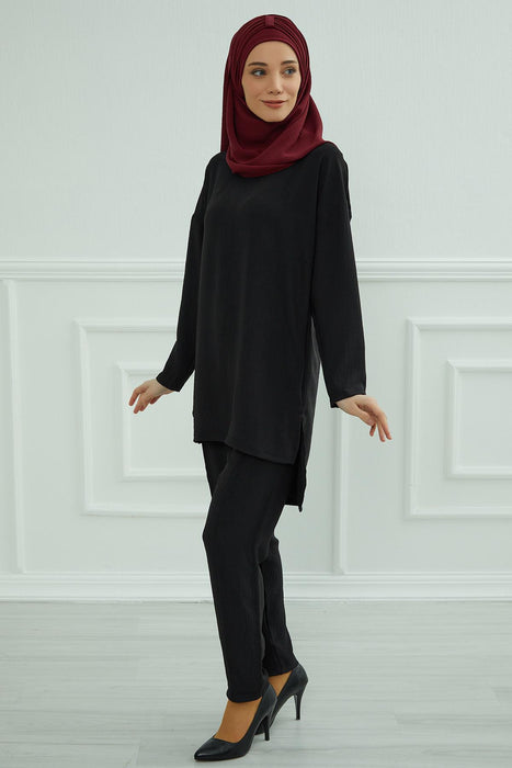 Modest Tunic Top and Pants Set, Long Sleeve Aerobin Tunic Pant Set, Full Cover Lightweight Modest Tunic Tops and Pants,TK-5