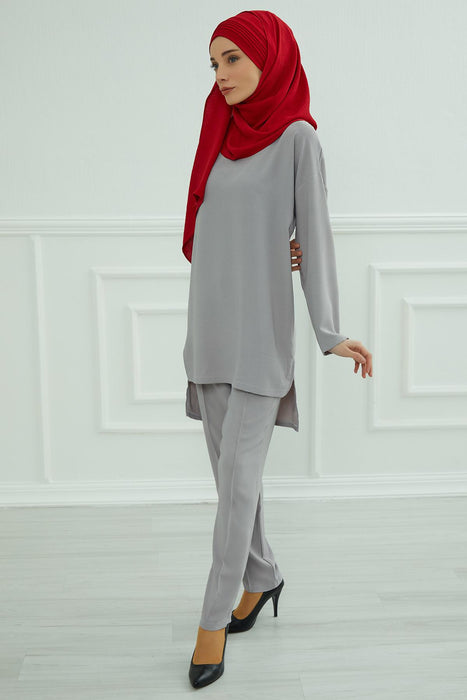 Modest Tunic Top and Pants Set, Long Sleeve Aerobin Tunic Pant Set, Full Cover Lightweight Modest Tunic Tops and Pants,TK-5