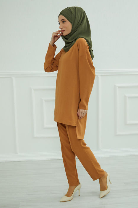 Modest Tunic Top and Pants Set, Long Sleeve Aerobin Tunic Pant Set, Full Cover Lightweight Modest Tunic Tops and Pants,TK-5