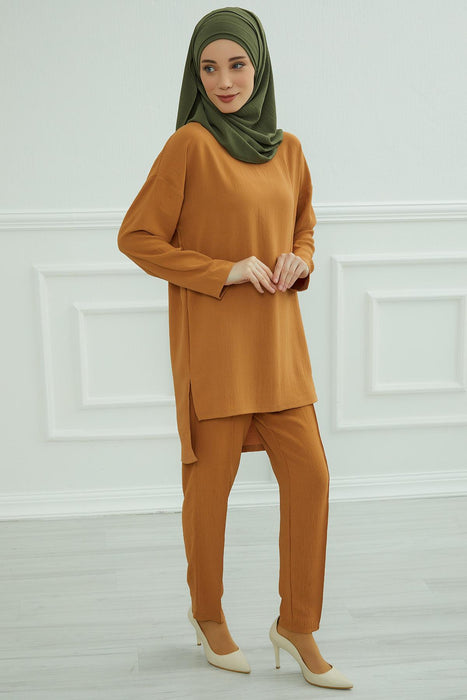 Modest Tunic Top and Pants Set, Long Sleeve Aerobin Tunic Pant Set, Full Cover Lightweight Modest Tunic Tops and Pants,TK-5