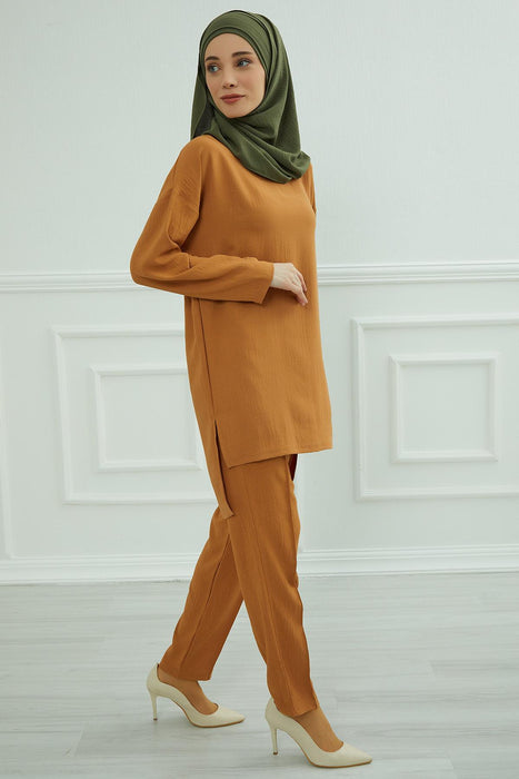 Modest Tunic Top and Pants Set, Long Sleeve Aerobin Tunic Pant Set, Full Cover Lightweight Modest Tunic Tops and Pants,TK-5