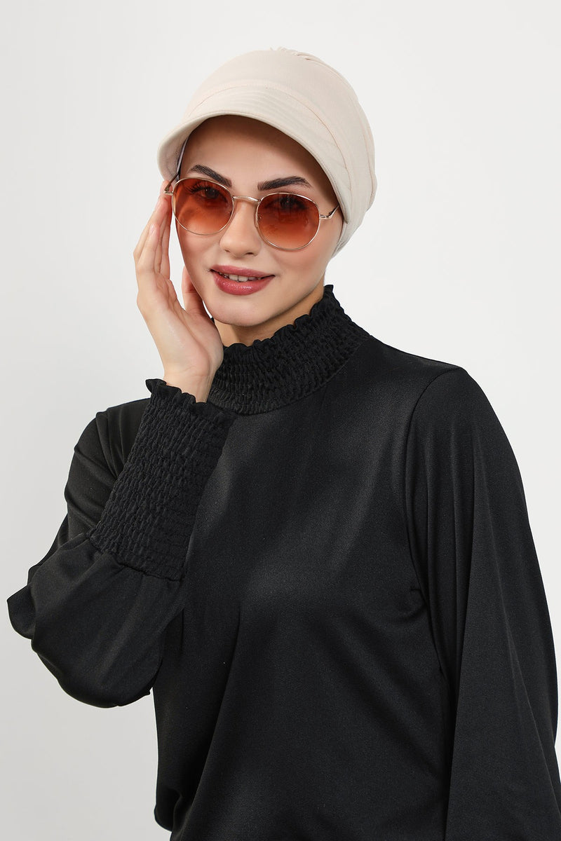 Modest Visor Turban Hat for Women, Quick Dry Swim-Friendly Hijab Cap, Lightweight Modest Beach Hat,B-73SN