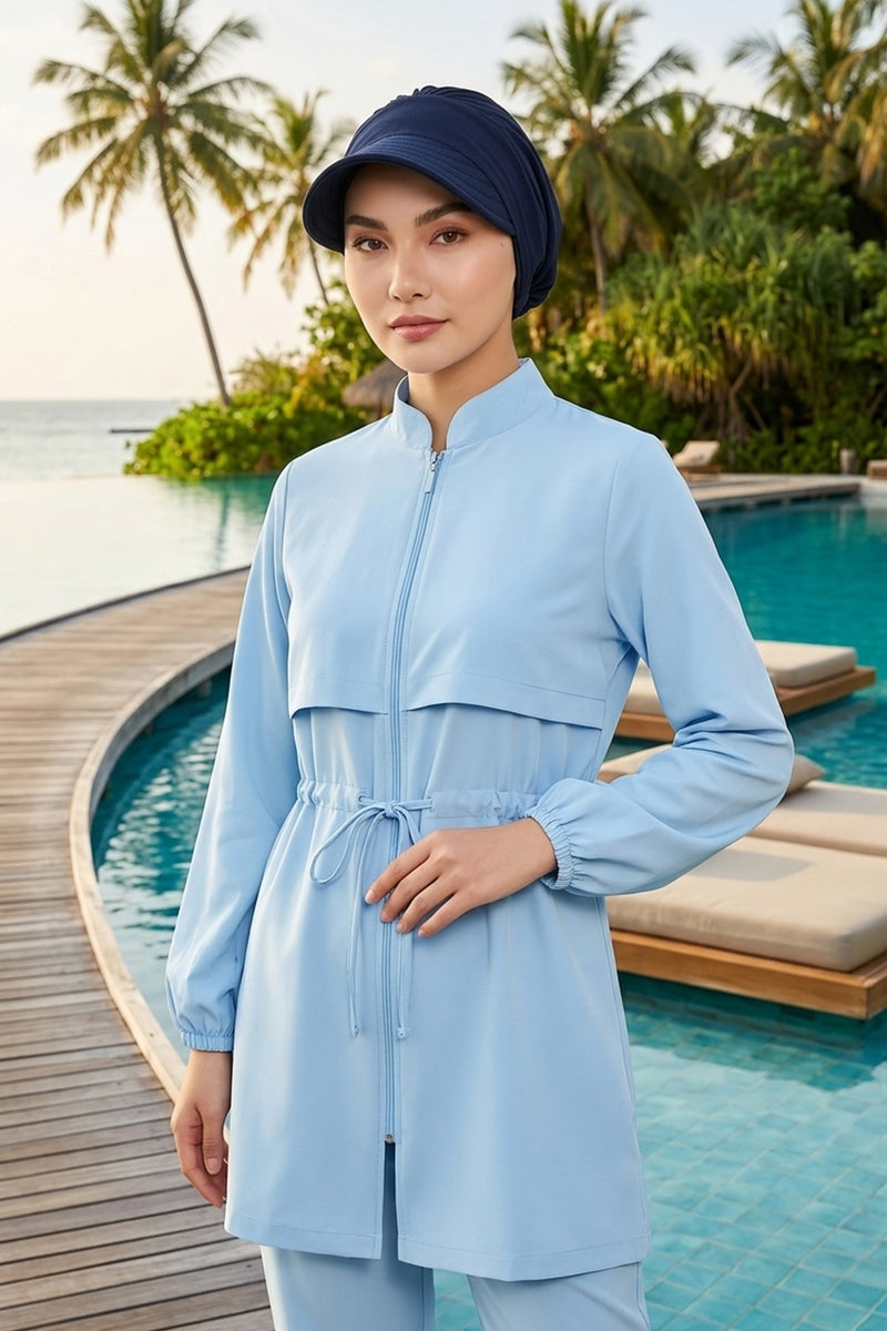Modest Visor Turban Hat for Women, Quick Dry Swim-Friendly Hijab Cap, Lightweight Modest Beach Hat,B-73SN