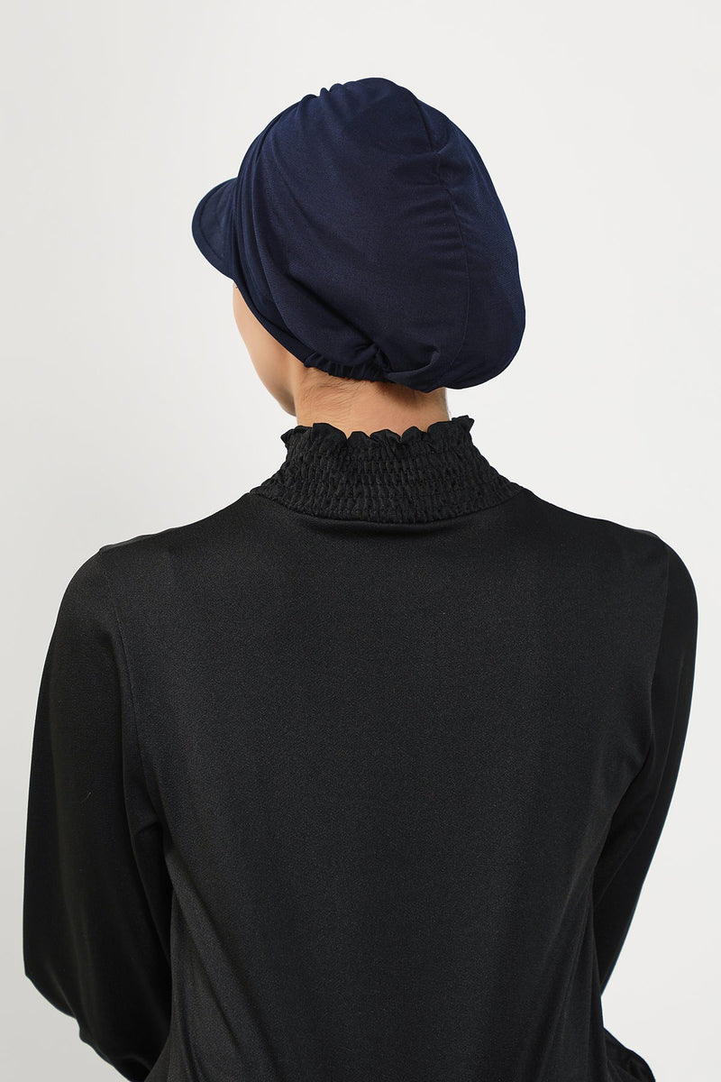 Modest Visor Turban Hat for Women, Quick Dry Swim-Friendly Hijab Cap, Lightweight Modest Beach Hat,B-73SN