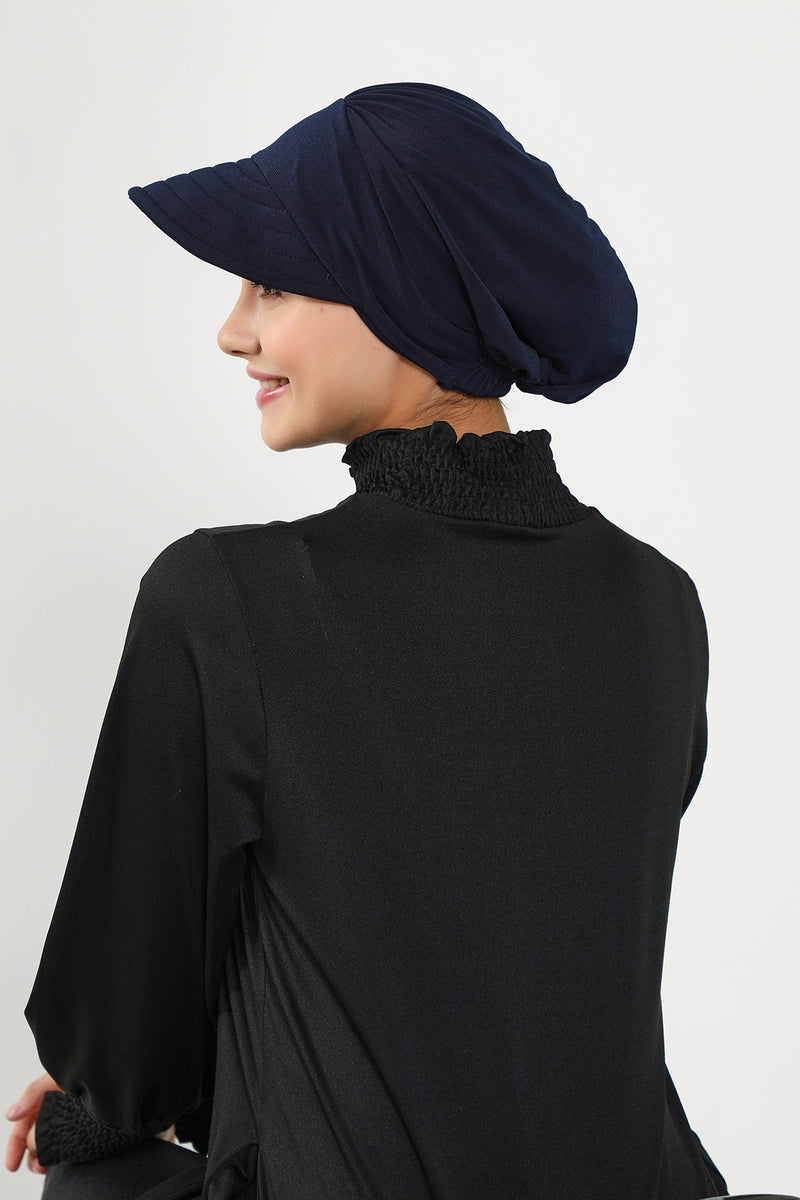 Modest Visor Turban Hat for Women, Quick Dry Swim-Friendly Hijab Cap, Lightweight Modest Beach Hat,B-73SN