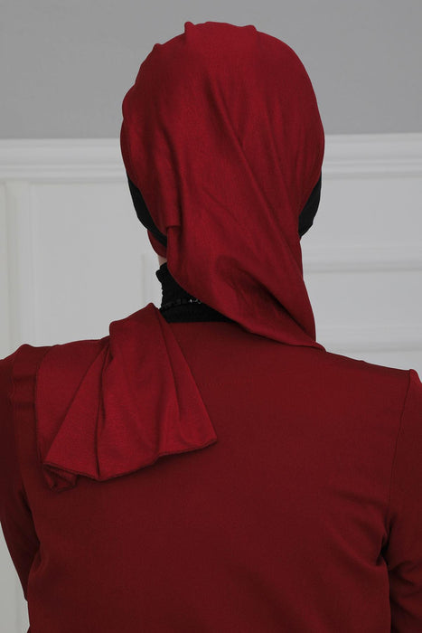 وشاح عمامة قطني متعدد الألوان للنساء، غطاء رأس عمامة فوري قطني بلونين بتصميم أنيق، HT-80