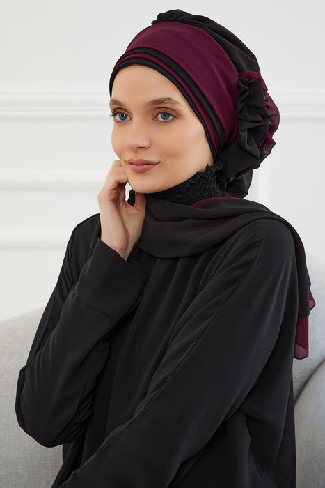 Multicolor Instant Turban Cotton Scarf Head Turbans with Unique Accessories For Women Headwear Stylish Elegant Design,HT-86