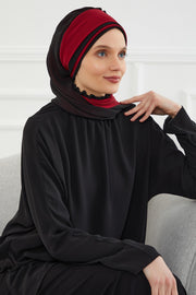 Multicolor Instant Turban Cotton Scarf Head Turbans with Unique Accessories For Women Headwear Stylish Elegant Design,HT-86 Black - White