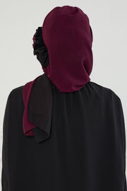 Multicolor Instant Turban Cotton Scarf Head Turbans with Unique Accessories For Women Headwear Stylish Elegant Design,HT-86 Damson - Black