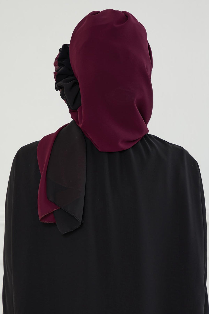 Multicolor Instant Turban Cotton Scarf Head Turbans with Unique Accessories For Women Headwear Stylish Elegant Design,HT-86 Damson - Black