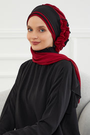 Multicolor Instant Turban Cotton Scarf Head Turbans with Unique Accessories For Women Headwear Stylish Elegant Design,HT-86 Brown - Ivory