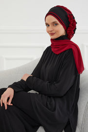 Multicolor Instant Turban Cotton Scarf Head Turbans with Unique Accessories For Women Headwear Stylish Elegant Design,HT-86 Brown - Ivory