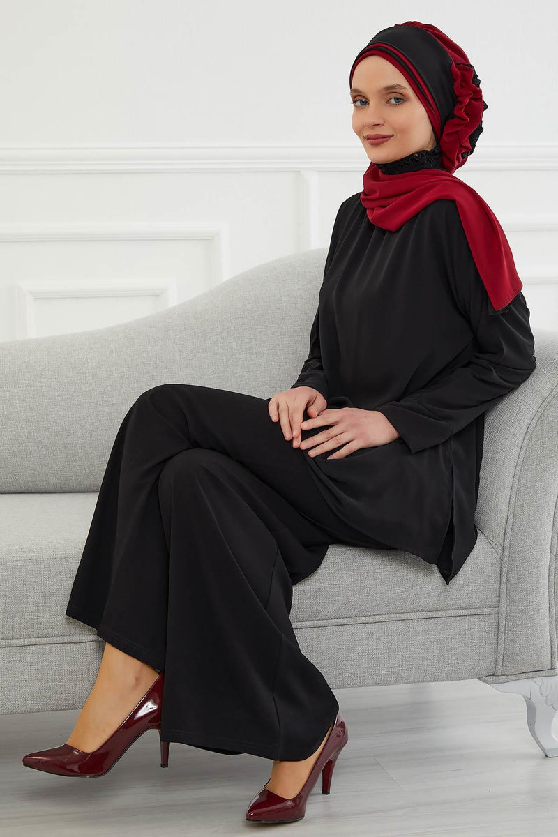 Multicolor Instant Turban Cotton Scarf Head Turbans with Unique Accessories For Women Headwear Stylish Elegant Design,HT-86 Brown - Ivory