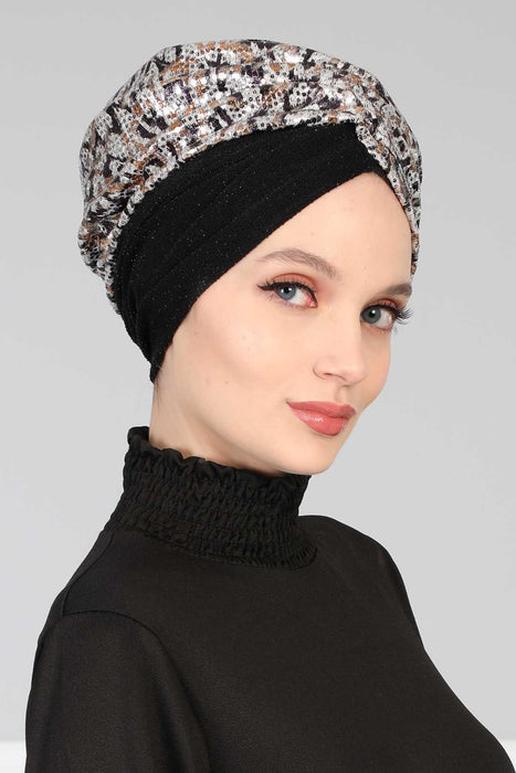 Multicolor Instant Turban Polyester Scarf Head Wrap Lightweight Hat Bonnet Cap for Women,B-9PB1