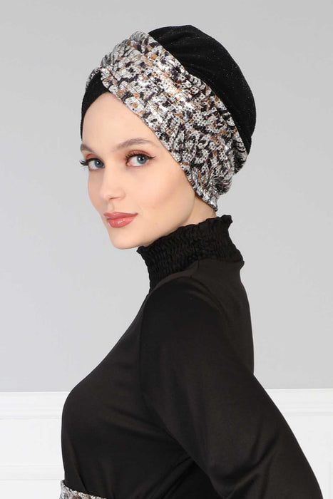 Multicolor Instant Turban Polyester Scarf Head Wrap Lightweight Hat Bonnet Cap for Women,B-9PB1