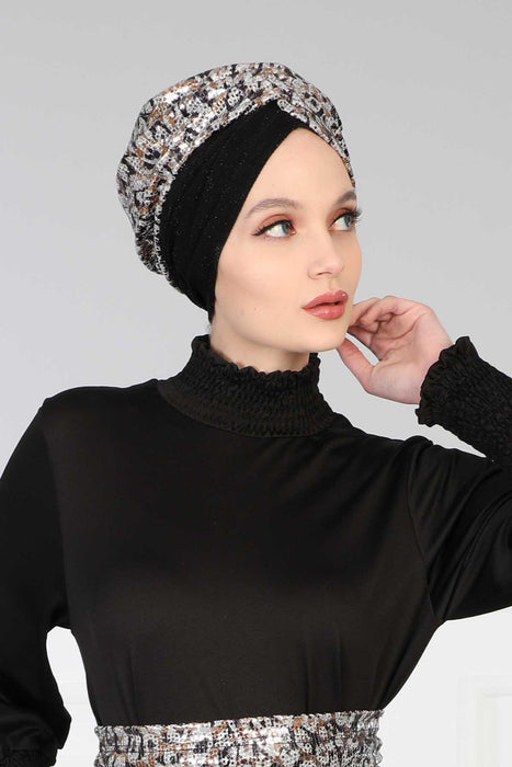 Multicolor Instant Turban Polyester Scarf Head Wrap Lightweight Hat Bonnet Cap for Women,B-9PB1