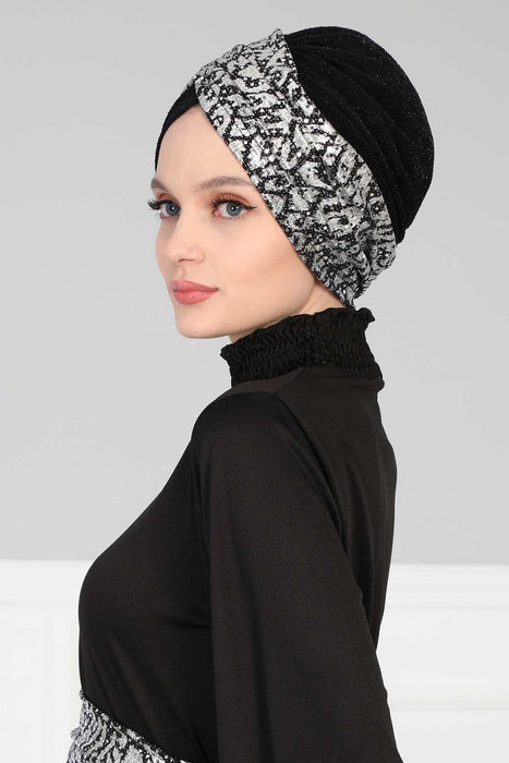 Multicolor Instant Turban Polyester Scarf Head Wrap Lightweight Hat Bonnet Cap for Women,B-9PB1