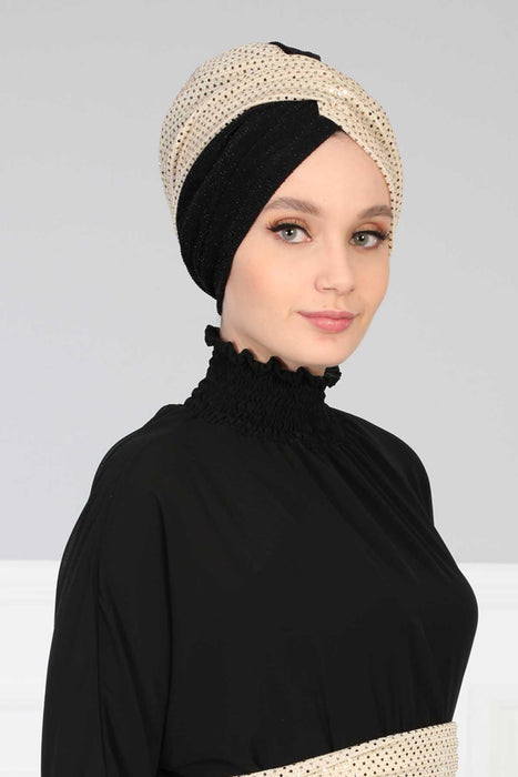 Multicolor Instant Turban Polyester Scarf Head Wrap Lightweight Hat Bonnet Cap for Women,B-9PB1