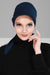 Newsboy Visor Bandana Cover for Elegant Look, Stylish Cotton Women Bandana, Comfortable and Easy Wrap Chemo Headwear Visor Bonnet Cap,B-40 Navy Blue