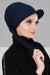 Newsboy Visor Bandana Cover for Elegant Look, Stylish Cotton Women Bandana, Comfortable and Easy Wrap Chemo Headwear Visor Bonnet Cap,B-40 Navy Blue