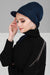 Newsboy Visor Bandana Cover for Elegant Look, Stylish Cotton Women Bandana, Comfortable and Easy Wrap Chemo Headwear Visor Bonnet Cap,B-40 Navy Blue