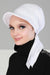 Newsboy Visor Bandana Cover for Elegant Look, Stylish Cotton Women Bandana, Comfortable and Easy Wrap Chemo Headwear Visor Bonnet Cap,B-40 White
