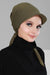 Newsboy Visor Bandana Cover for Elegant Look, Stylish Cotton Women Bandana, Comfortable and Easy Wrap Chemo Headwear Visor Bonnet Cap,B-40 Army Green