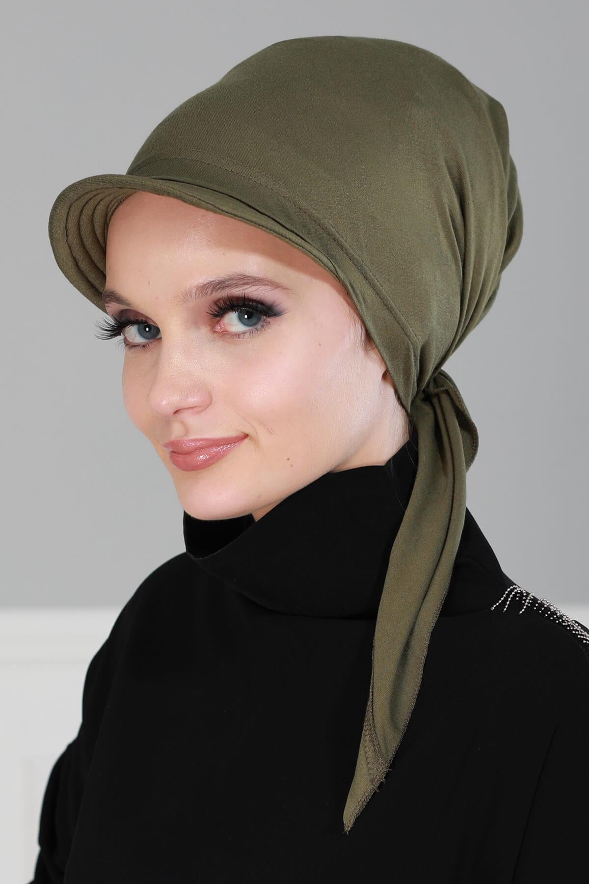 Newsboy Visor Bandana Cover for Elegant Look, Stylish Cotton Women Bandana, Comfortable and Easy Wrap Chemo Headwear Visor Bonnet Cap,B-40 White