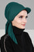 Newsboy Visor Bandana Cover for Elegant Look, Stylish Cotton Women Bandana, Comfortable and Easy Wrap Chemo Headwear Visor Bonnet Cap,B-40 Green