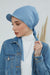 Newsboy Visor Bandana Cover for Elegant Look, Stylish Cotton Women Bandana, Comfortable and Easy Wrap Chemo Headwear Visor Bonnet Cap,B-40 Blue
