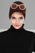 Newsboy Visor Bandana Cover for Elegant Look, Stylish Cotton Women Bandana, Comfortable and Easy Wrap Chemo Headwear Visor Bonnet Cap,B-40 Brown