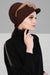 Newsboy Visor Bandana Cover for Elegant Look, Stylish Cotton Women Bandana, Comfortable and Easy Wrap Chemo Headwear Visor Bonnet Cap,B-40 Brown