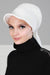 Newsboy Visor Bandana Cover for Elegant Look, Stylish Cotton Women Bandana, Comfortable and Easy Wrap Chemo Headwear Visor Bonnet Cap,B-40 Ivory