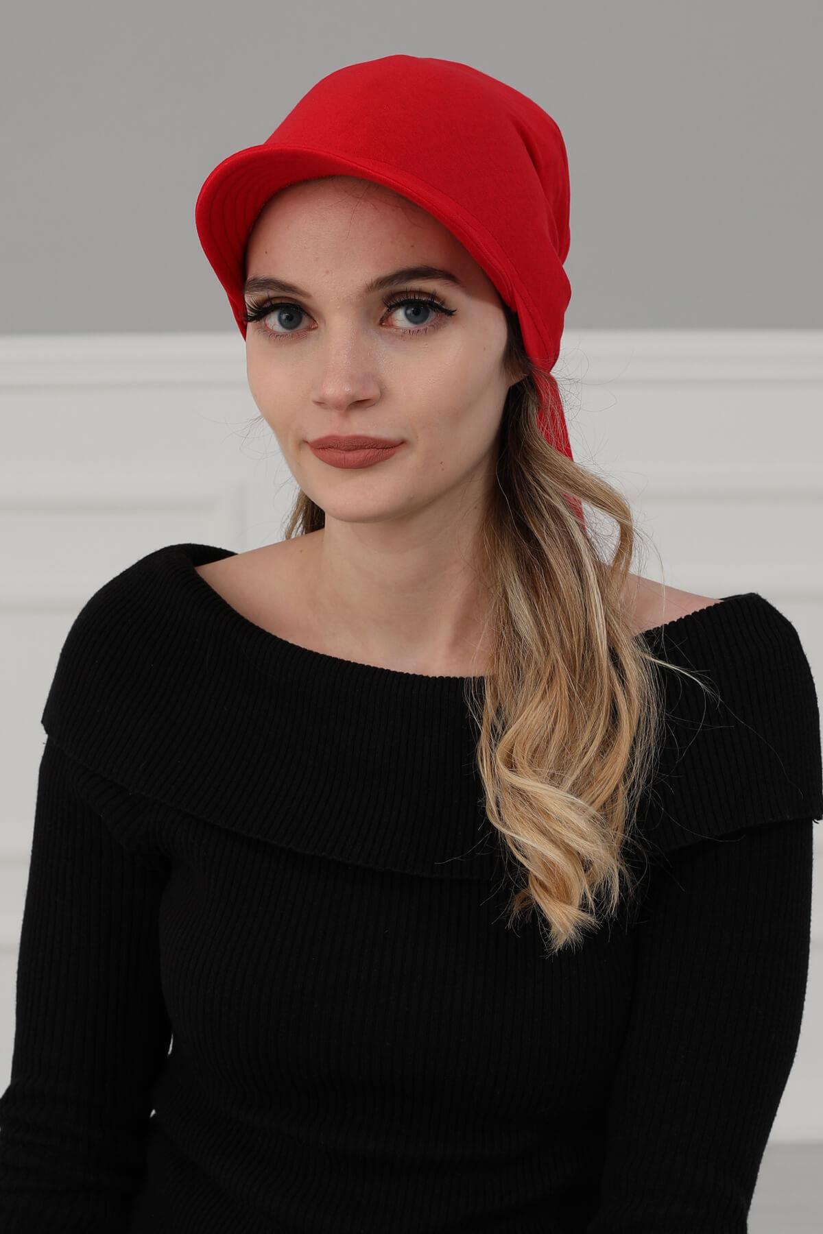 Newsboy Visor Bandana Cover for Elegant Look, Stylish Cotton Women Bandana, Comfortable and Easy Wrap Chemo Headwear Visor Bonnet Cap,B-40 Fuchsia