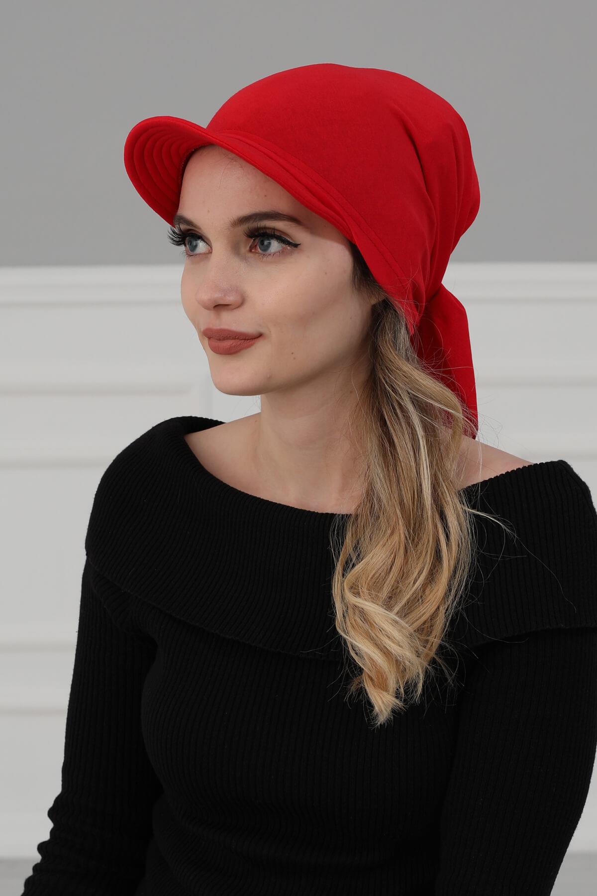 Newsboy Visor Bandana Cover for Elegant Look, Stylish Cotton Women Bandana, Comfortable and Easy Wrap Chemo Headwear Visor Bonnet Cap,B-40 Fuchsia