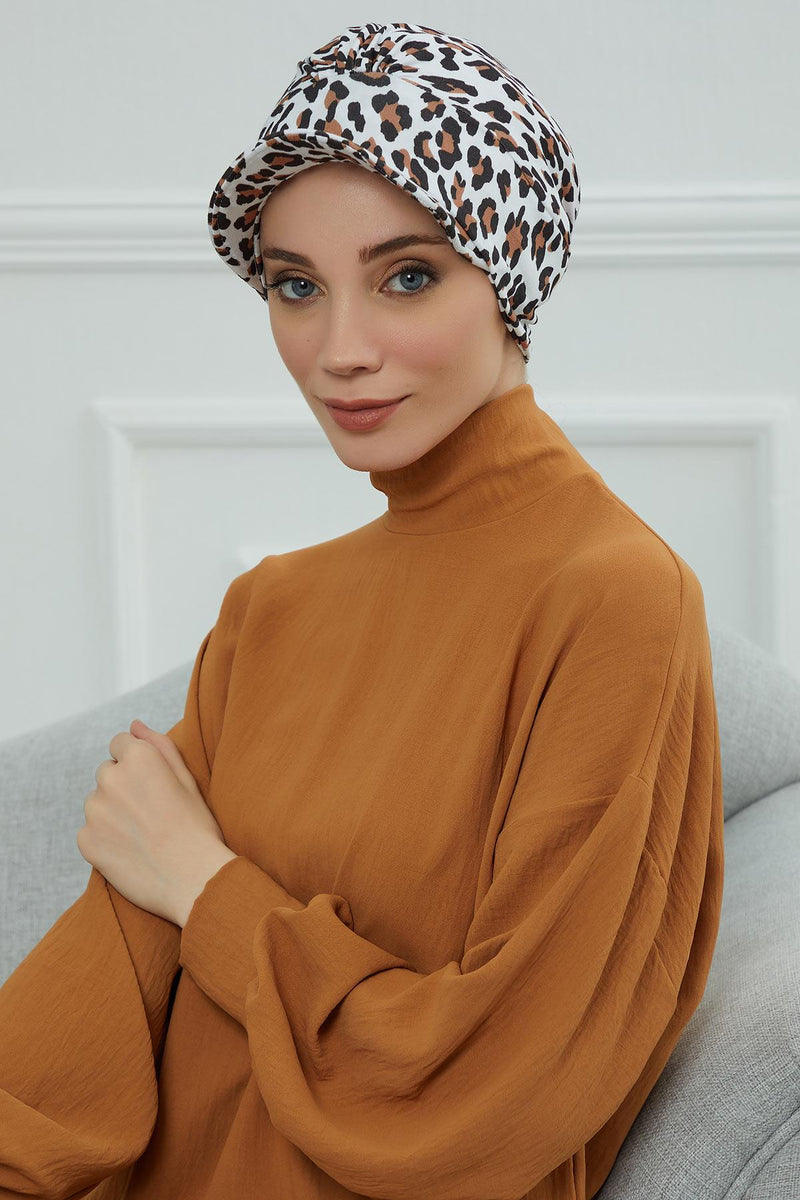 Schirmmütze für Zeitungsjungen mit modischen Mustern, stilvolle Kopfbedeckung für Krebskranke, Instant-Turban, leichte Schirmmütze aus einfarbig bedruckter Baumwolle, B-30YD