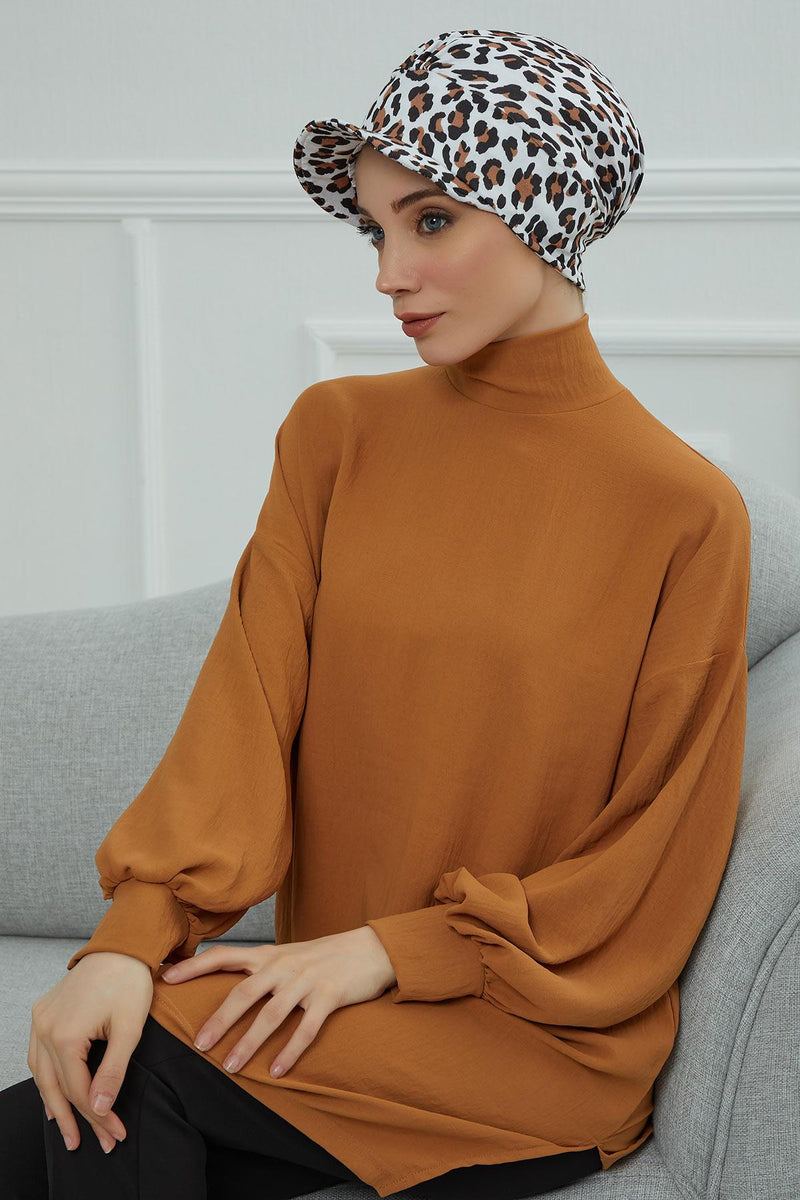 Schirmmütze für Zeitungsjungen mit modischen Mustern, stilvolle Kopfbedeckung für Krebskranke, Instant-Turban, leichte Schirmmütze aus einfarbig bedruckter Baumwolle, B-30YD