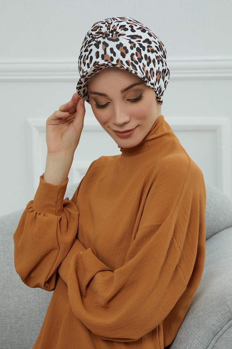 Schirmmütze für Zeitungsjungen mit modischen Mustern, stilvolle Kopfbedeckung für Krebskranke, Instant-Turban, leichte Schirmmütze aus einfarbig bedruckter Baumwolle, B-30YD