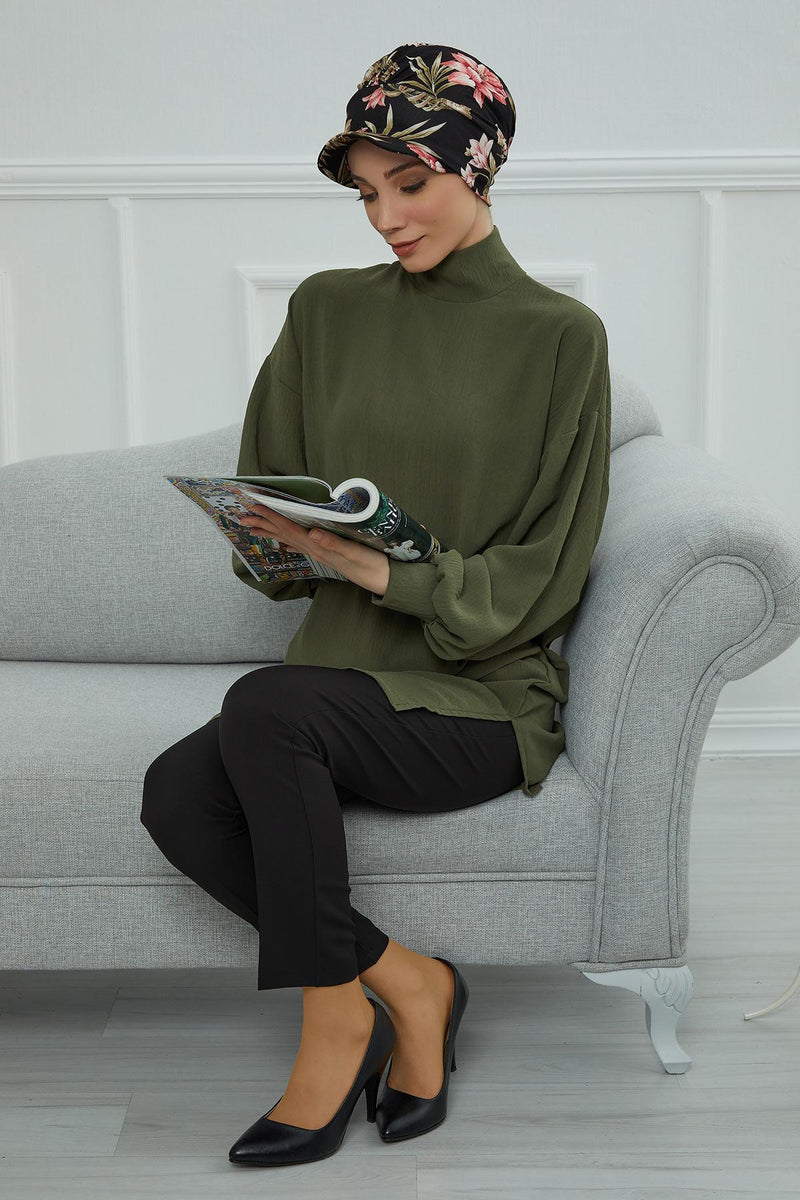 Schirmmütze für Zeitungsjungen mit modischen Mustern, stilvolle Kopfbedeckung für Krebskranke, Instant-Turban, leichte Schirmmütze aus einfarbig bedruckter Baumwolle, B-30YD