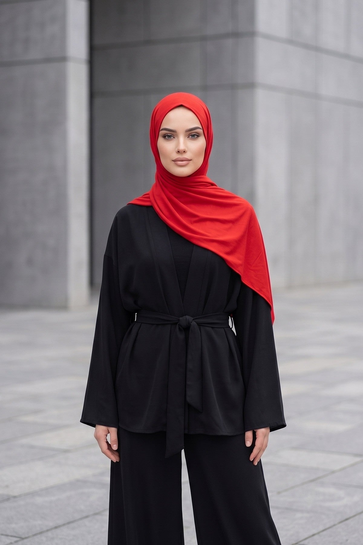 Non-Slip Practical Jersey Hijab Shawl,PS-60 Red