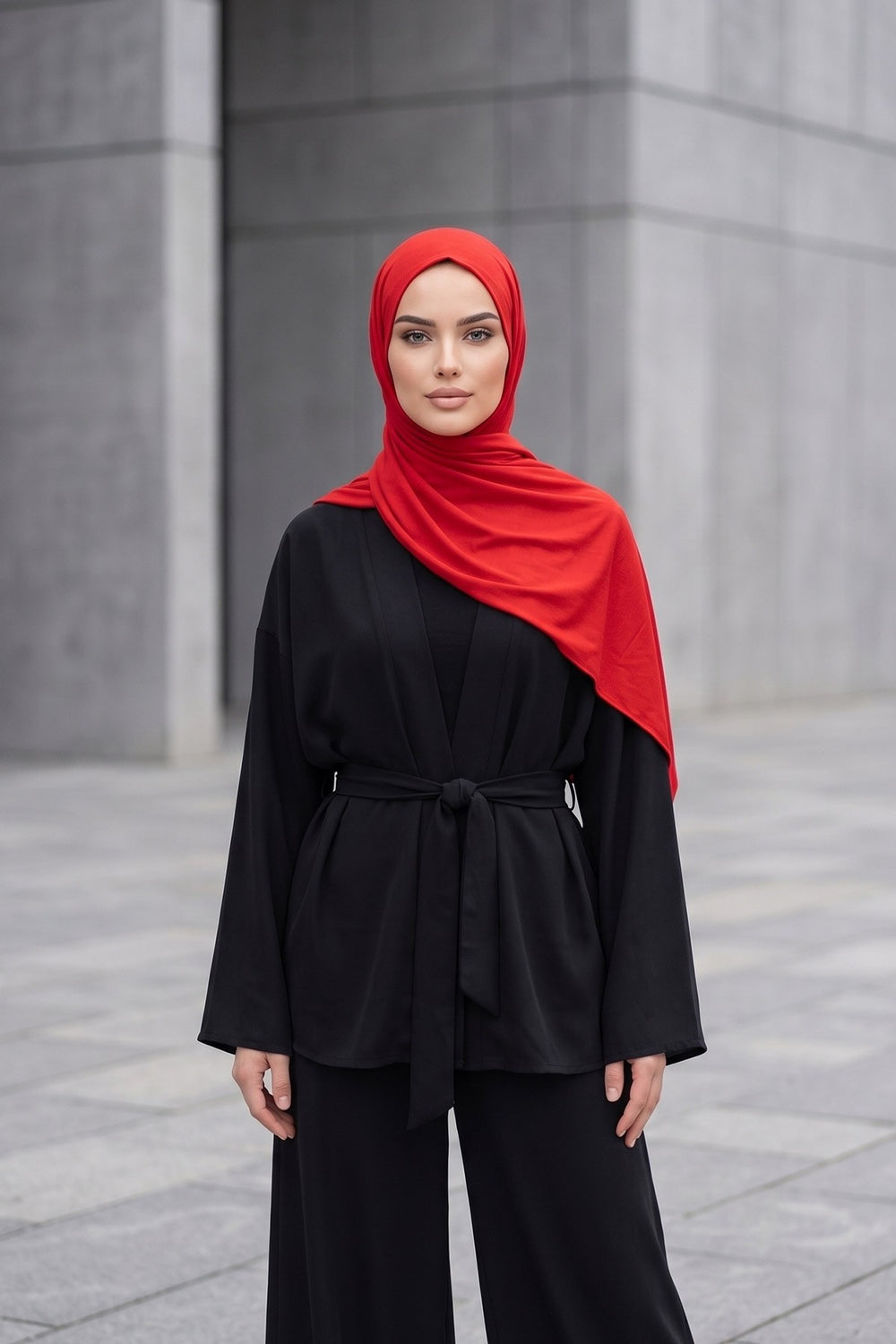 Non-Slip Practical Jersey Hijab Shawl,PS-60 Red