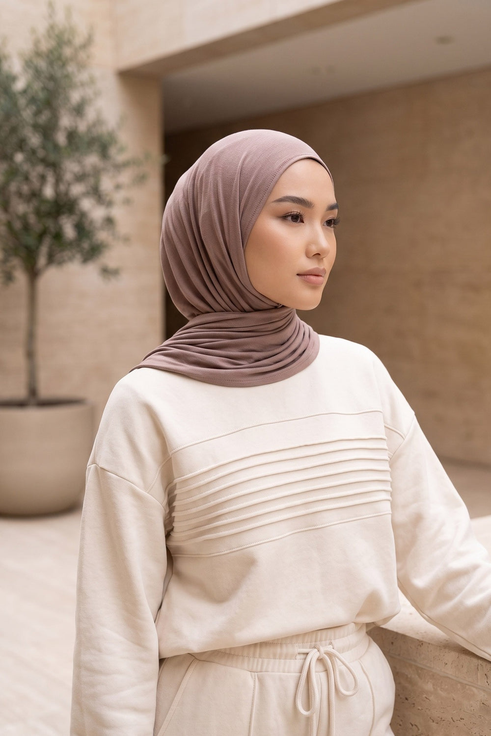 Non-Slip Practical Jersey Hijab Shawl,PS-60 Mink