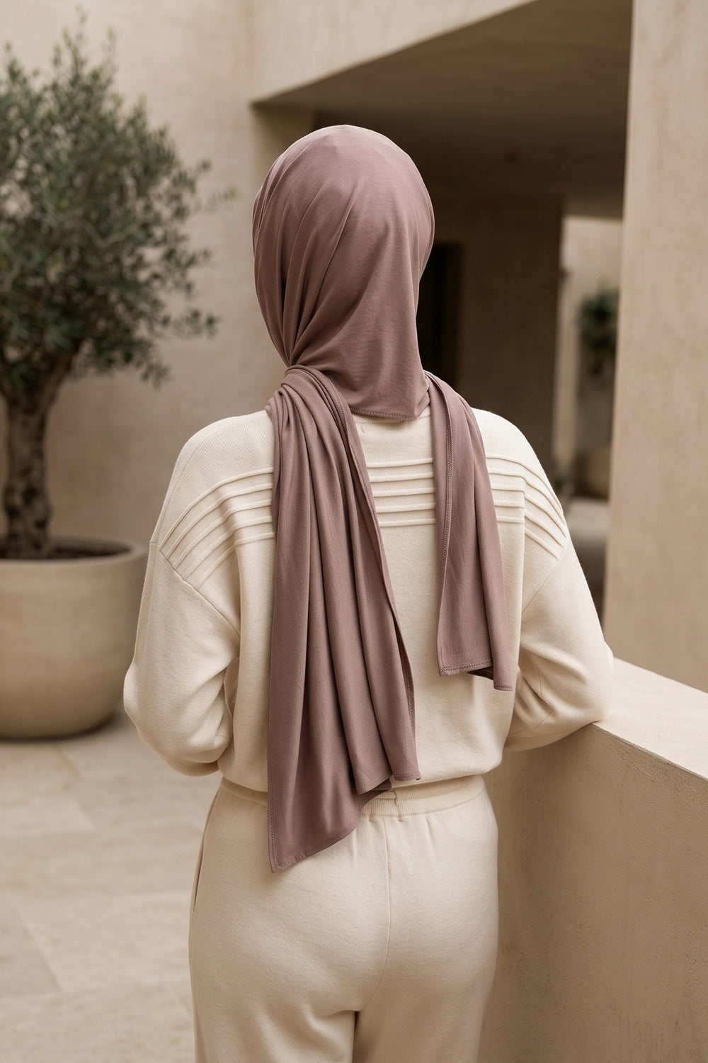 Non-Slip Practical Jersey Hijab Shawl,PS-60 Mink