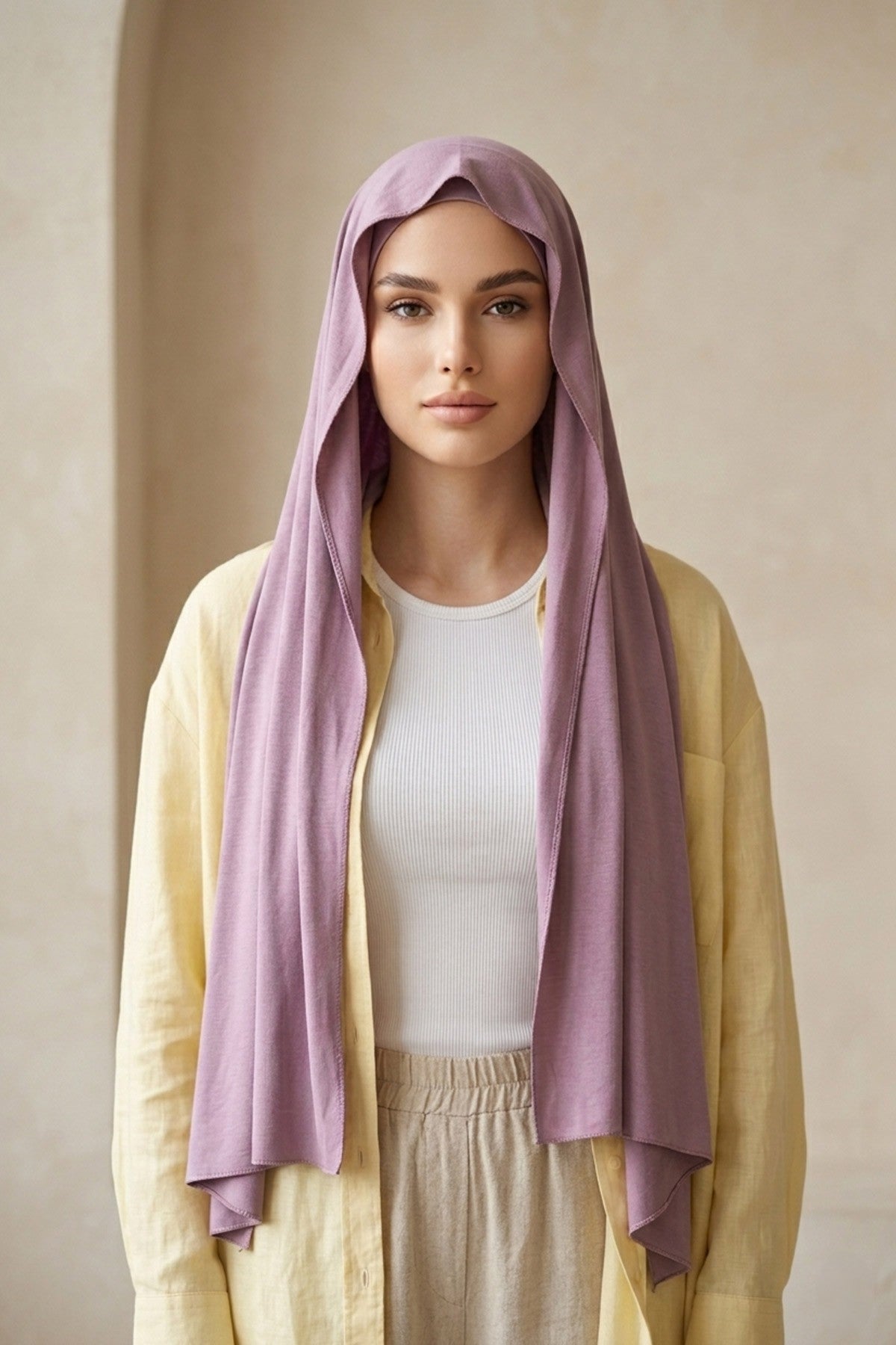 Non-Slip Practical Jersey Hijab Shawl,PS-60 Lilac