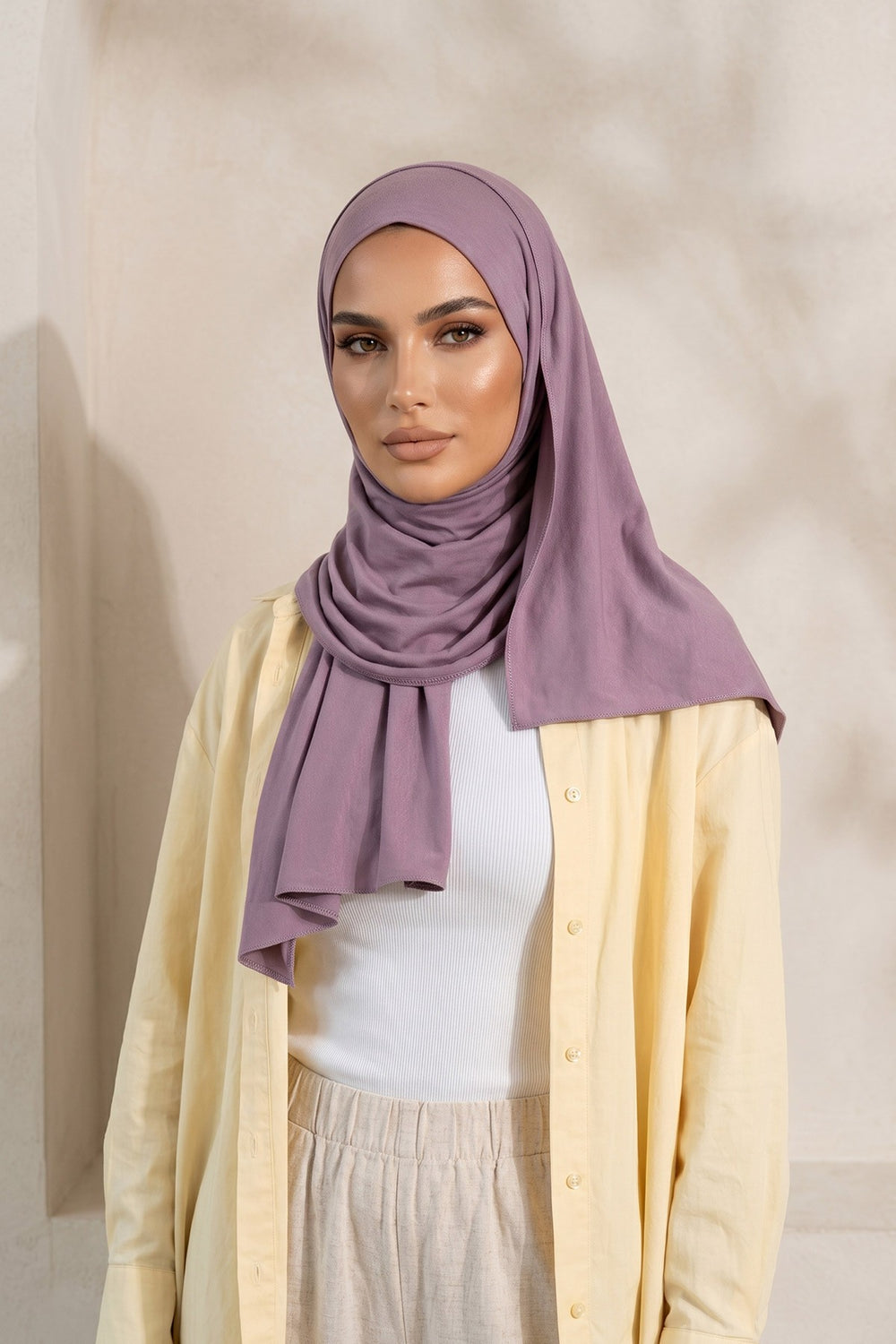 Non-Slip Practical Jersey Hijab Shawl,PS-60 Lilac