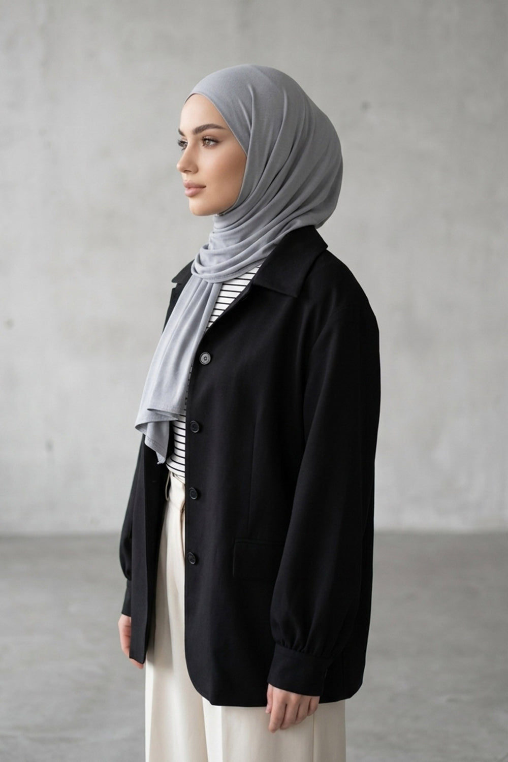 Non-Slip Practical Jersey Hijab Shawl,PS-60 Grey 2