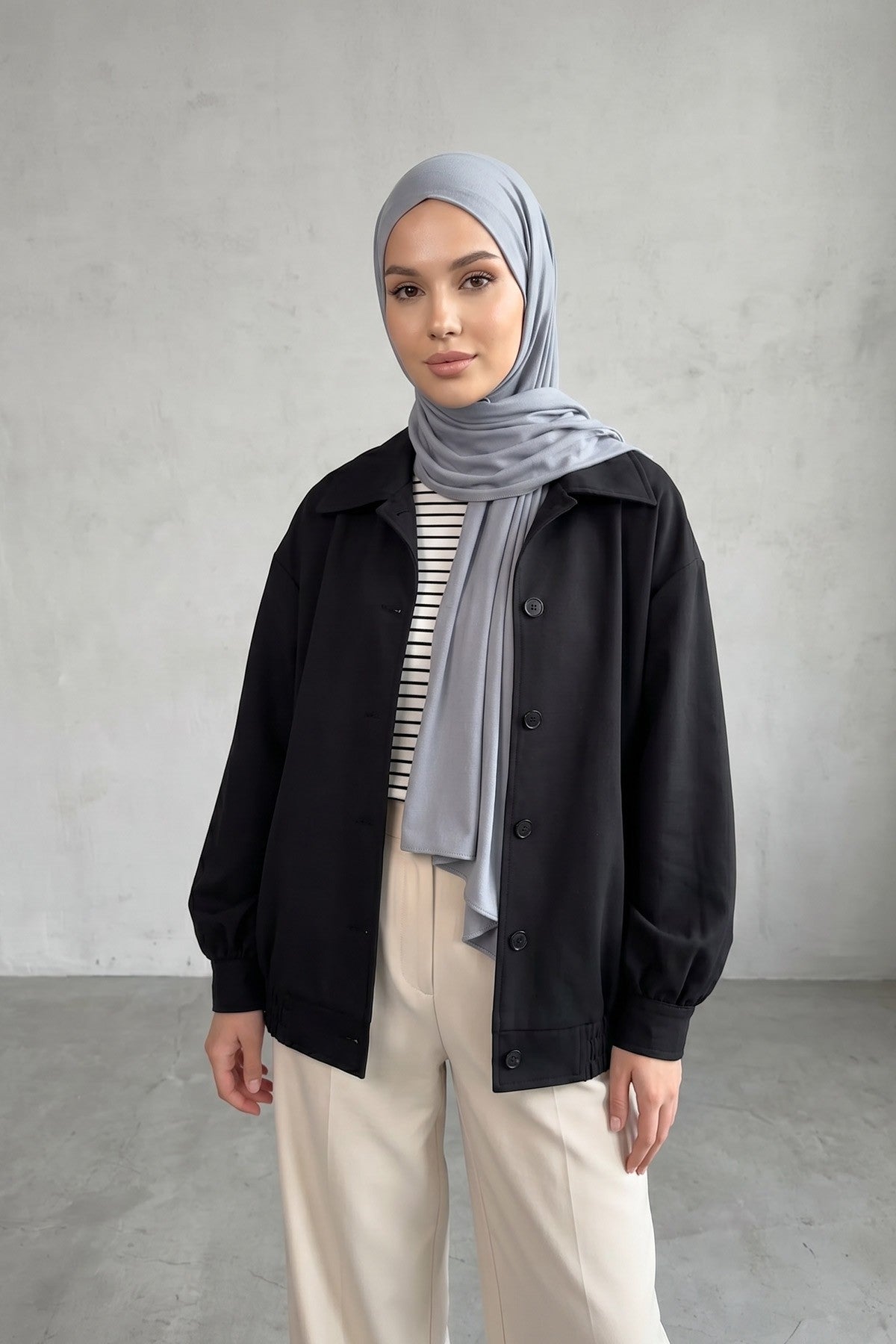 Non-Slip Practical Jersey Hijab Shawl,PS-60 Grey 2