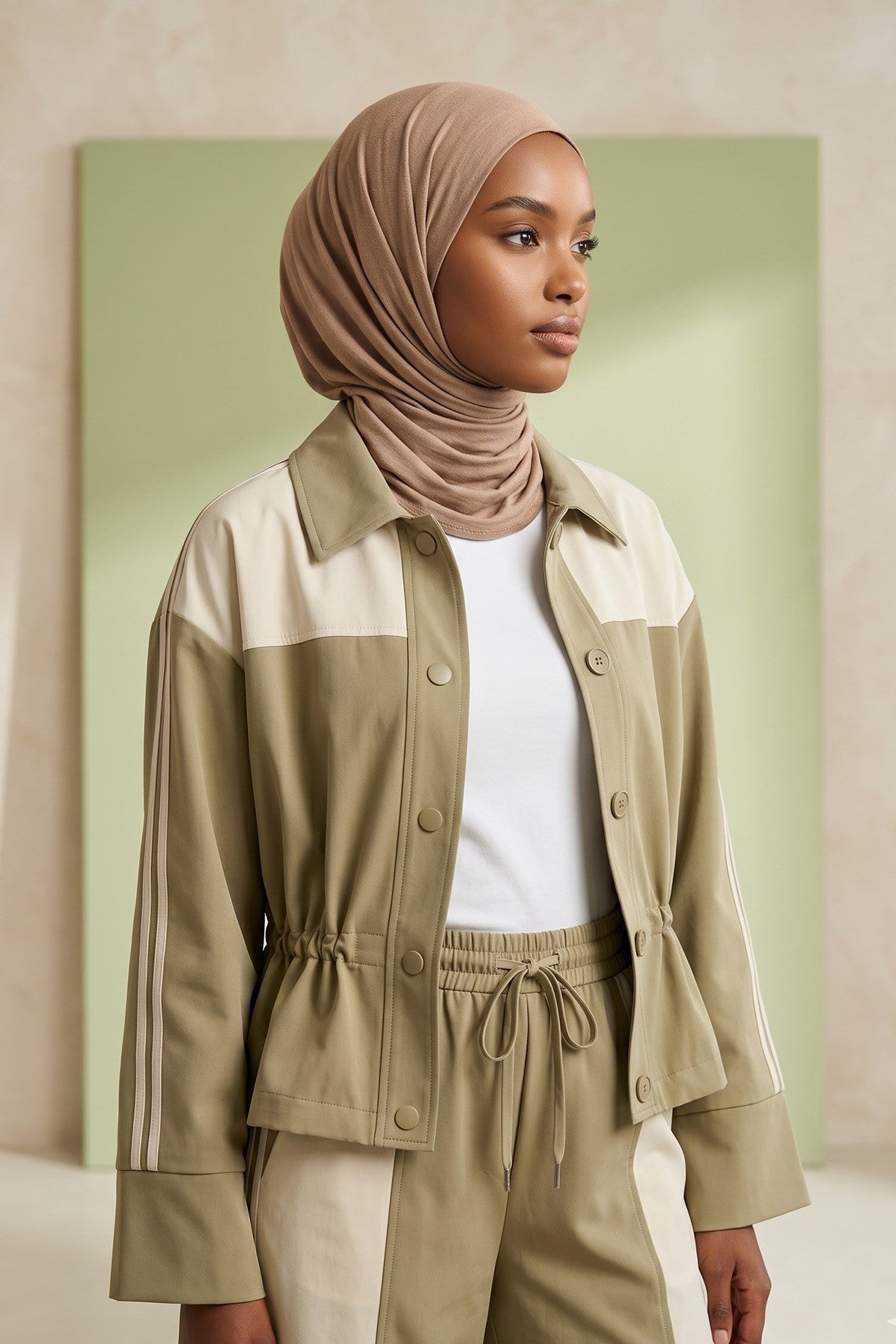 Non-Slip Practical Jersey Hijab Shawl,PS-60 Sand Brown