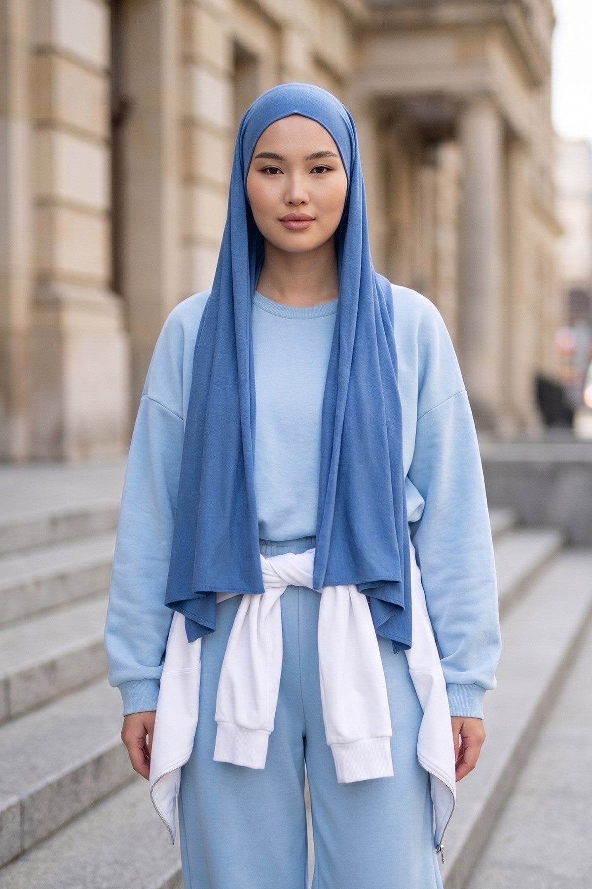 Non-Slip Practical Jersey Hijab Shawl,PS-60 İndigo